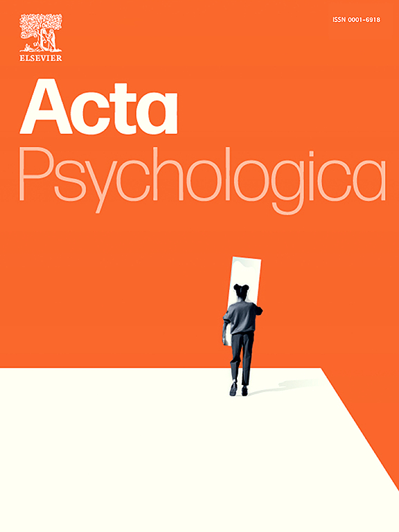 Go to journal home page - Acta Psychologica